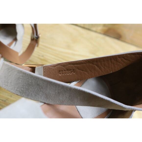 Chole Sandals Womens 6.5 Gray Suede Lauren Platform Espadrilles Shoes - Picture 7 of 10